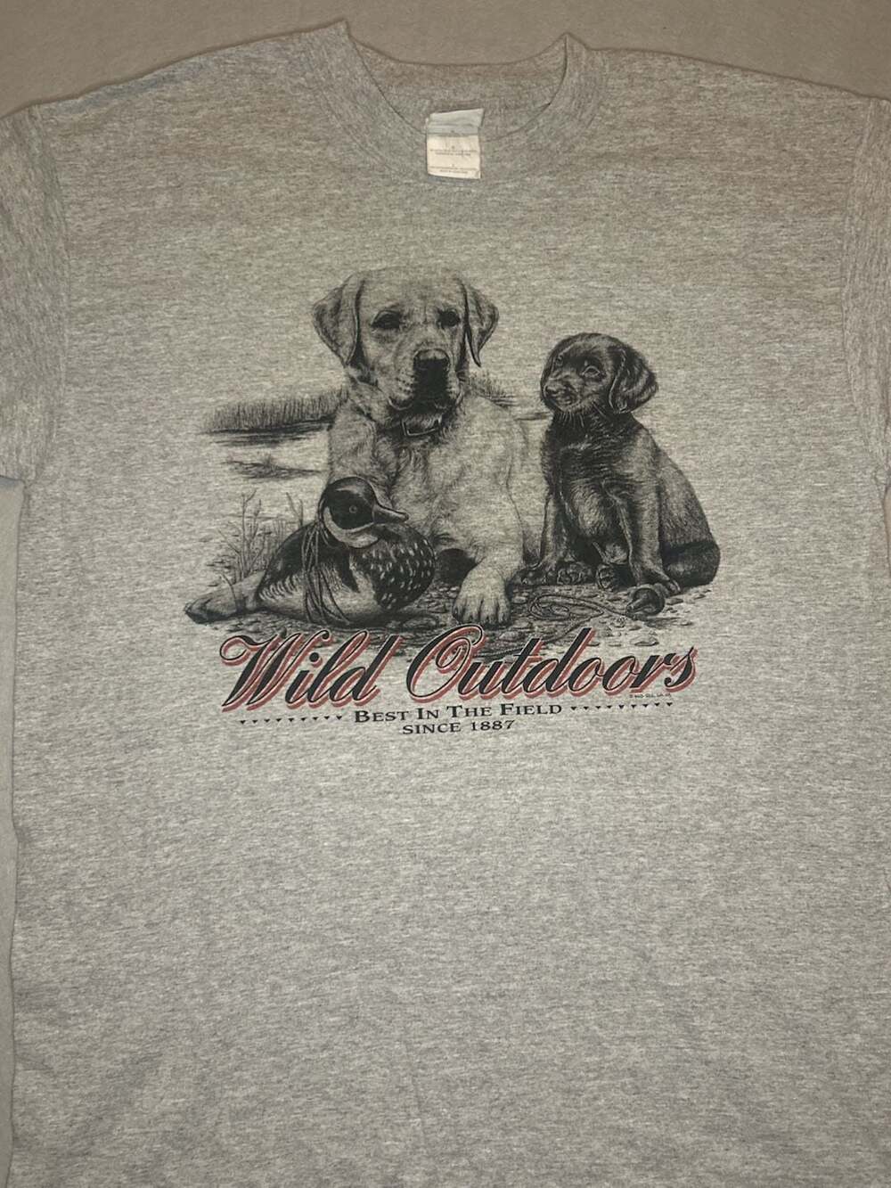 Wild Outdoors Labrador Retriever and Duck TShirt Gildan Ultra Cotton Heavyweight